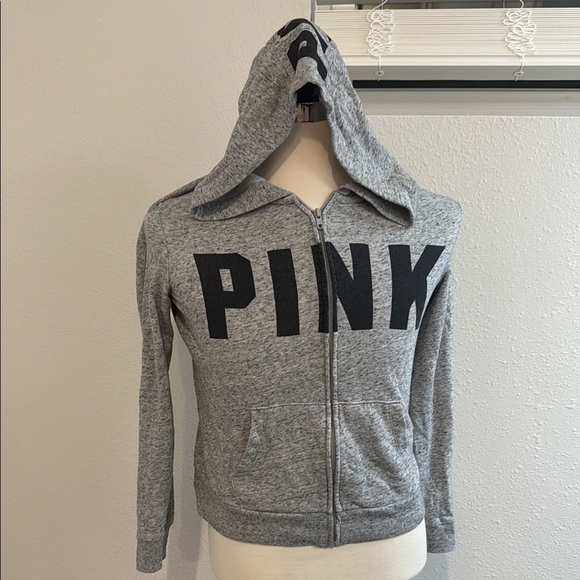 PINK Victoria's Secret Gray Zip Up Jacket Casual Style - Picture 1 of 5